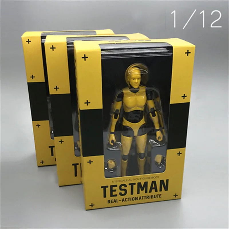 

1/12 DAMTOYS DAM DPS02 Crash Test Dummy Testman Yellow Version Body Figures With Hand Bracket Full Set For Collectable