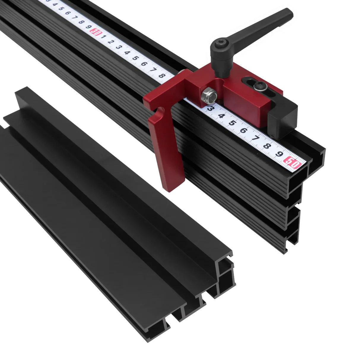 300-800mm Aluminium Profile Fence 75 Type Black Miter  Track T-track  DIY Tool Sliding Brackets T-Slot For Table Saw Woodworking