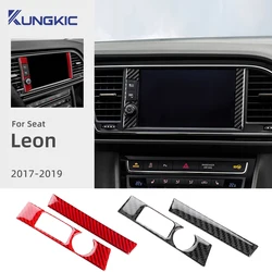 Real Soft Carbon Fiber Sticker For Seat Leon MK3 2017 2018 2019 LHD RHD Car Central Control Side Frame Trim Interior Accessories