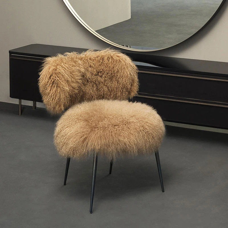 

For Luxury Wool Leisure Chair Home Furniture Cafe Use Modern Designer High Leg Single Accent Chair*