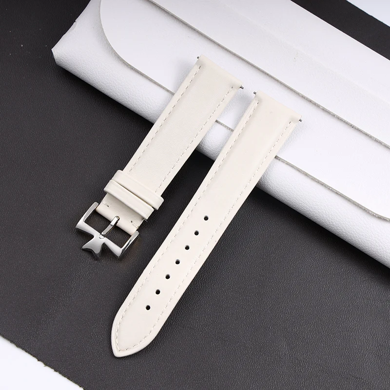 For Constantin Cartier Dw White Strap 12m 14mm 15mm 16mm 17mm 18mm 20mm Rose Gold Watch buckle Genuine Leather Women Watchband