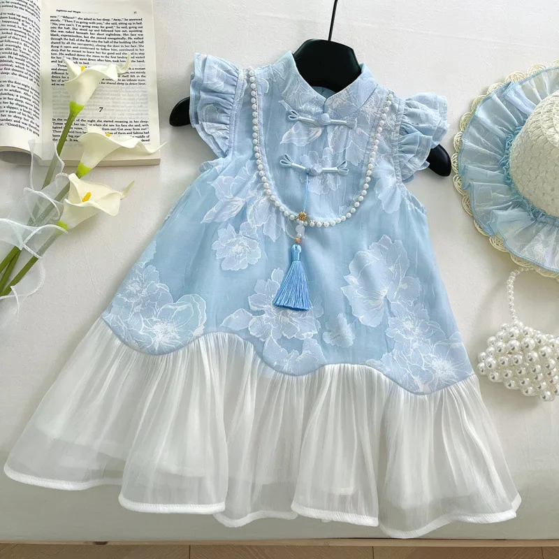 

Children's Dress New Summer Style for Girls Fashionable New Chinese Style Princess Dress National Style Children's Cheongsam Dre