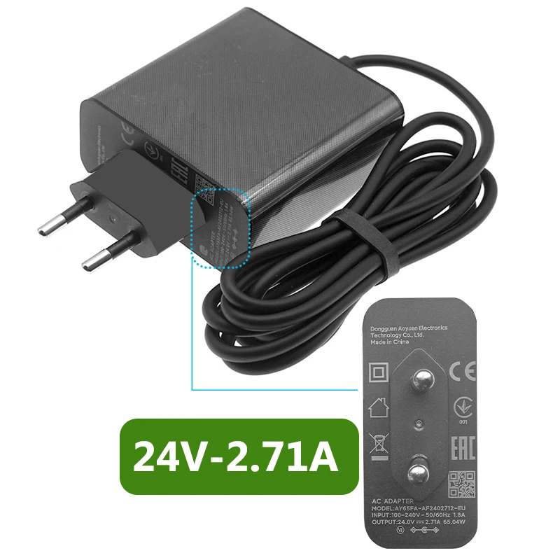 Replacement Power Supply Adapter for Xiaomi Curved Gaming Monitor G34WQi Mini Led Gaming Monitor G Pro 27i Power Cable 24V 2.71A