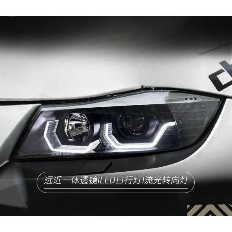 

Фара в сборе для BMW 3 серии E90 05-12, модифицированная, со светодиодными ДХО и указателями поворота, линза E91