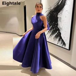 Eightale Arabic Evening Dress Halter Customized Purple A-Line Ankle Length Prom Wedding Party Gown Vestidos De Fiesta