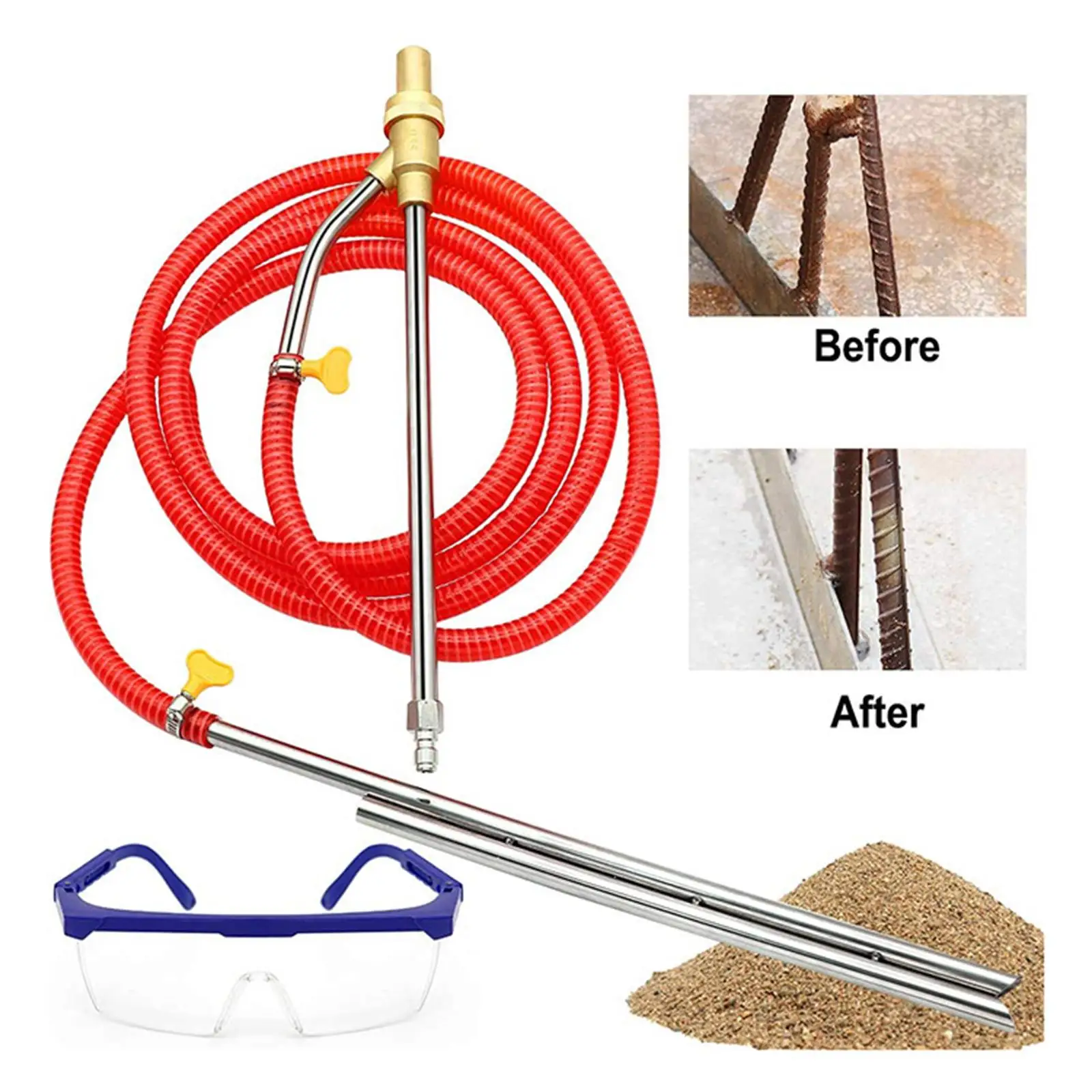 1/4 Inch Quick Connect Washer Sandblasting Kit High Pressure Sand Blaster Attachment for Removing Paint Grease Rust