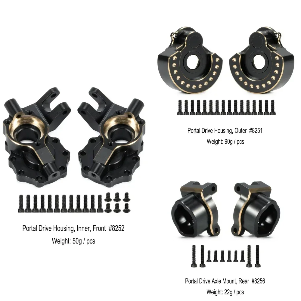 Brass Portal Housing Weights for Traxxas TRX4 TRX6 1/10 RC Crawler Axle Counterweight Upgrade (Requires Aluminum Outer Housing)
