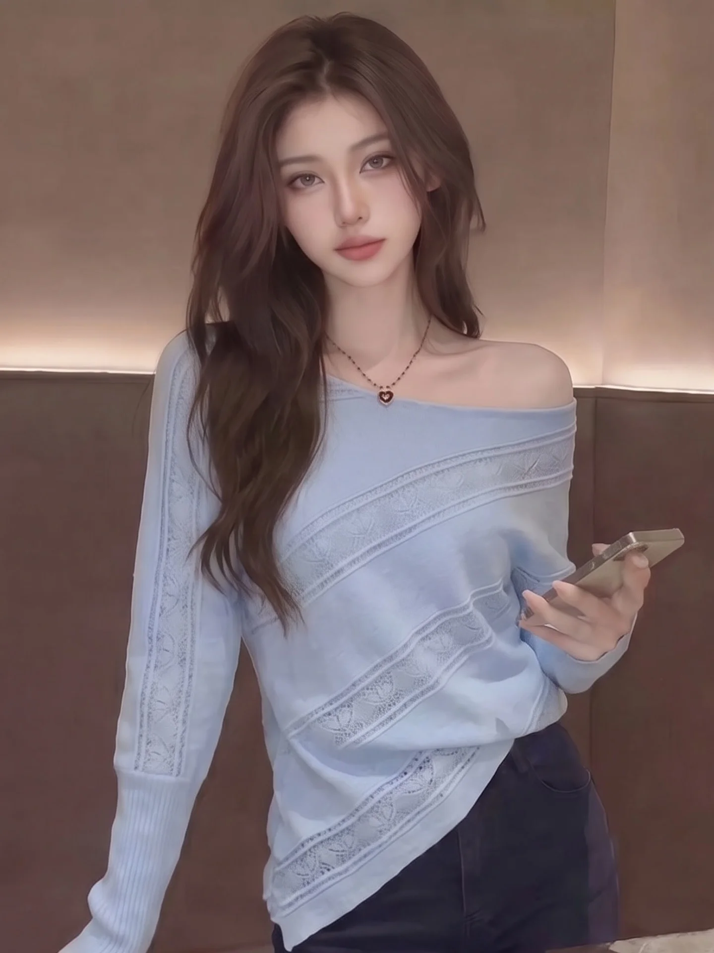 

Sun Protection Irregular Hollow out Knitted Ice Silk Long Sleeve T-Shirt Women's Summer Breathable Air Conditioning Cover up