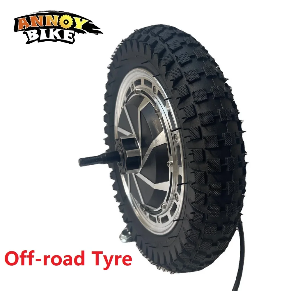 High Power 12 Inch 48V60V72V Brushless Split Motor Scooter Wheel Non-Pneumatic Anti-Puncture Off-road Road Tire Electric Vehicle