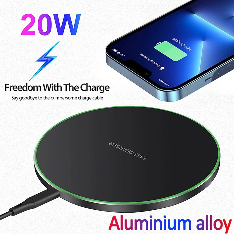 20W Qi Wireless Charger Pad For iPhone 14 13 12 11 Pro Xs Max Induction Fast Wireless Charging Station For Samsung Xiaomi Huawei