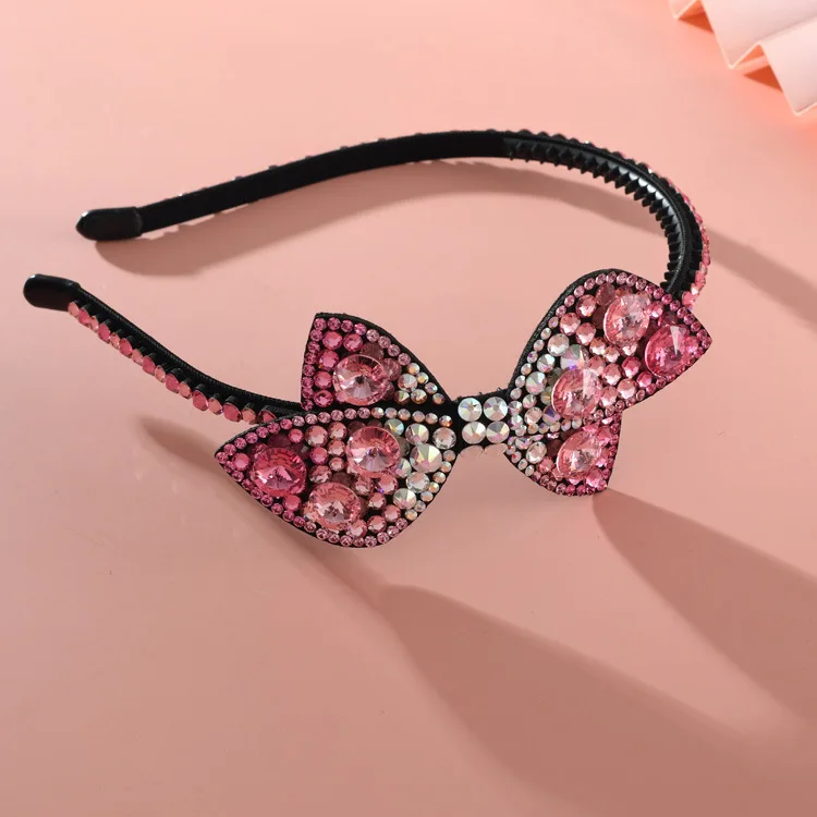 

Bowknot rhinestone leather Austrian hair hoop hairpin head hoop joker character