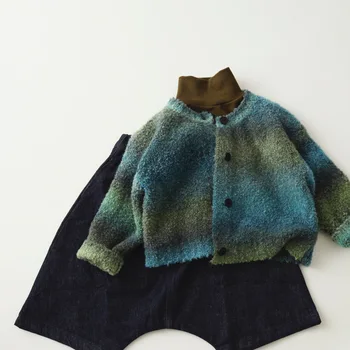 Kids Vintage Knit Cardigan Coat 2 2025 Autumn New Children Long Sleeve Knit Coat Boys Girls Knitted Cardigan Baby Vintage Jacket Kids Casual Sweater Clothes 2