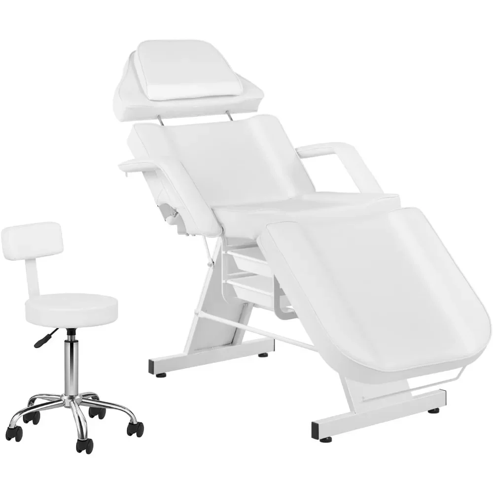 Pedicure Chair.Facial Chair Tattoo Chair For Client Adjustable 3-Section Multipurpose With Hydraulic Stool For Esthetician Beaut