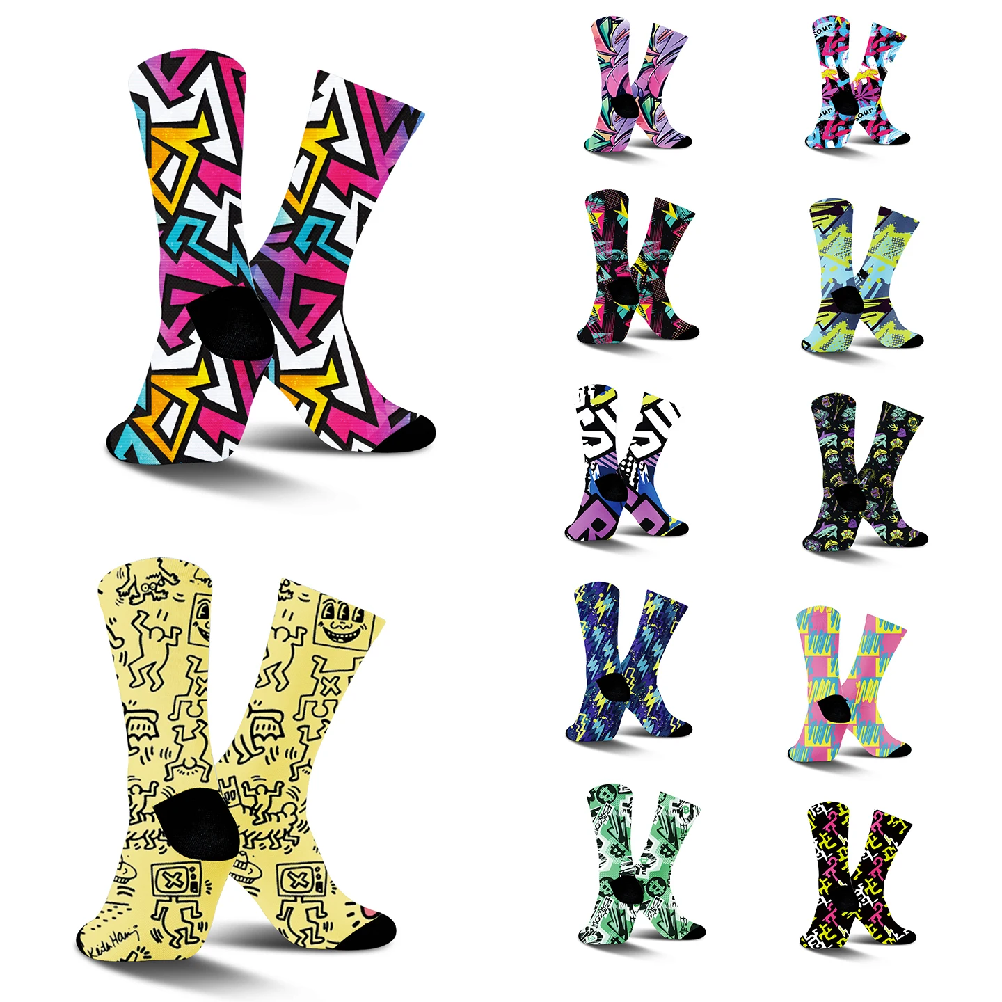 

Велосипедисты, снаряжение! Впитывающие влагу и прочные носки с забавными узорами, превращаются на велосипеде в модное мгновенно шоу.