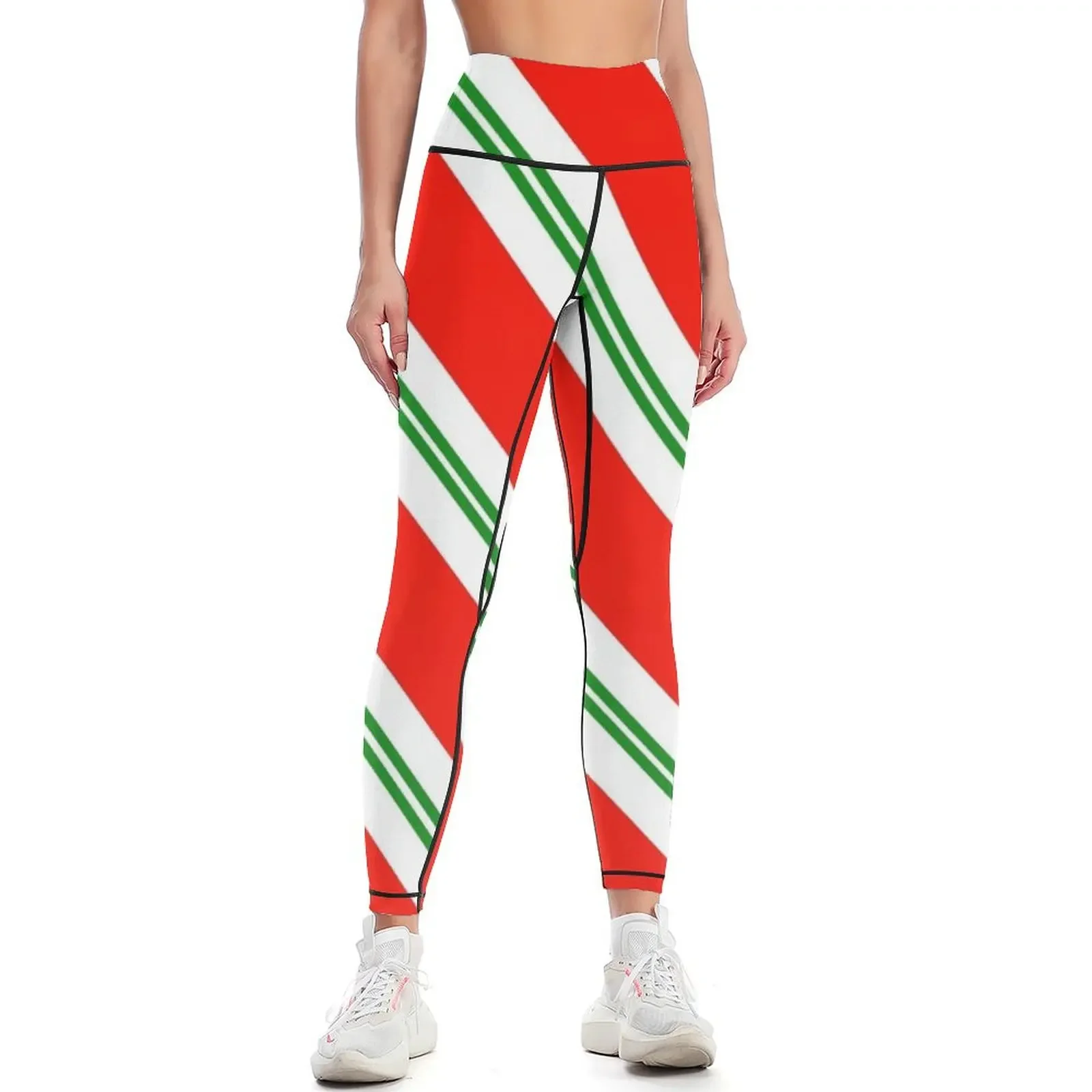 

Candy Cane Stripes Leggings push up tights for Clothing fitness Womens Leggings