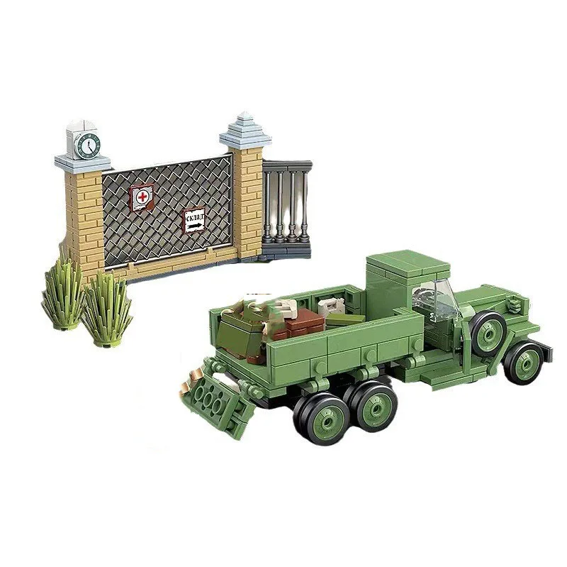 Camion militaire de l'Union soviétique pour garçons, revenu de la guerre mondiale Z AAA, modèle de véhicule à usage moyen, figurines de l'armée WW2, briques de construction de nuits, cadeau