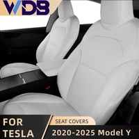 Full Set Car Seat Covers For 2020-2025 Tesla model Y juniper  5 Seat Nappa PU Leather Front & Rear Seat Cover Cushion Protectors