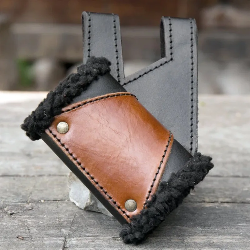 중세 북유럽 바이킹 해적 기사 검 칼집 칼집 홀더 PU 가죽 모피 홀스터 벨트 개구리 코스프레 의상 액세서리