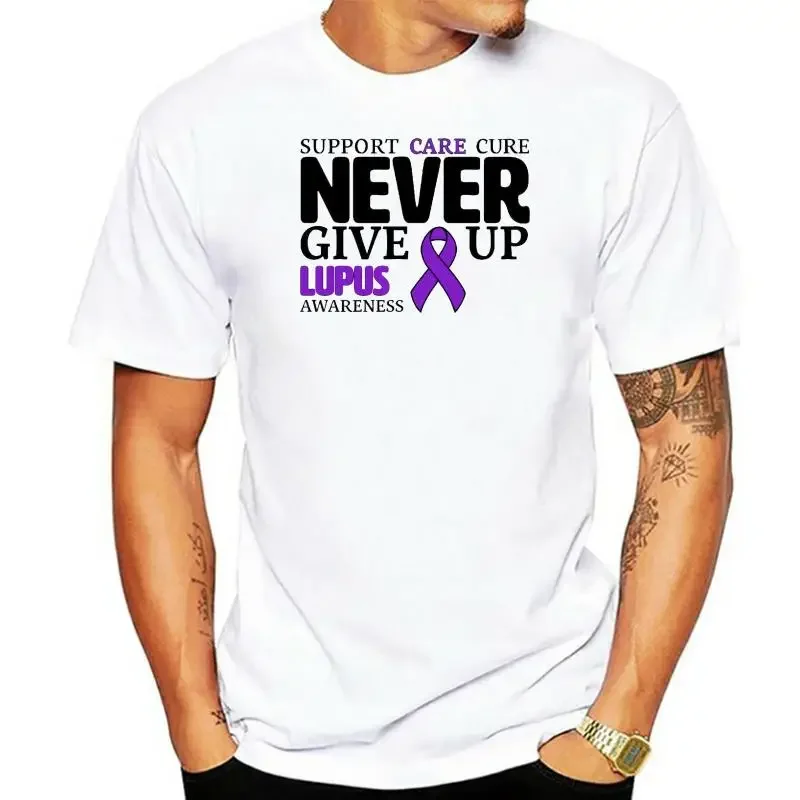 Purple May Inktastic Support Care Cure Never Give Up Lupus Awareness TShirt men clothing oversized graphic harajuku summer funny