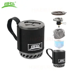 BRS 61 Outdoor Integrated Camping Stove Ultralight Portable Burner Collecting Heat Pot System 0.5L Capacity Quick Beaker