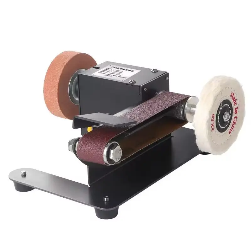 DIY Woodworking Knife Sharpener 250W Mini Belt Sander Electric Bench Grinder Sanding Polisher Machine 7 Speed Adjustable