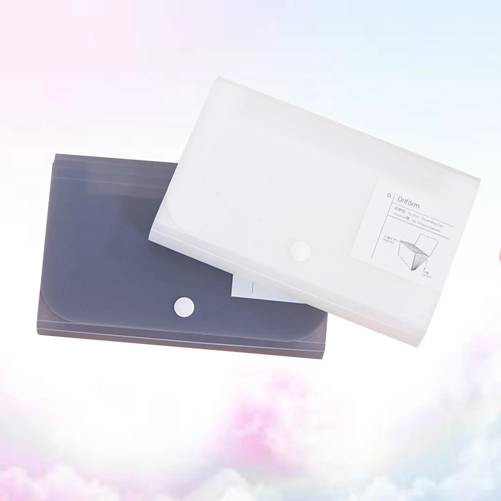 2Pcs Plastic File Folder A6 Accordion Multi-Layer Classified Portable Document Organizer for Office School Home Use Student