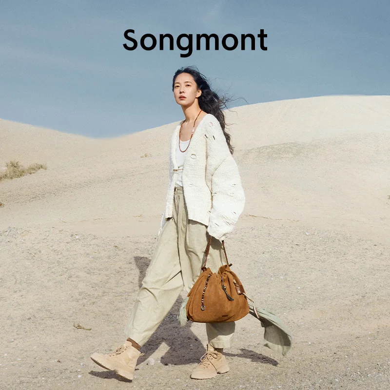 

Songmont Baina Suede Tote Bag, Oversized Boho Hobo Bag with Luxe Texture, Spacious Carryall
