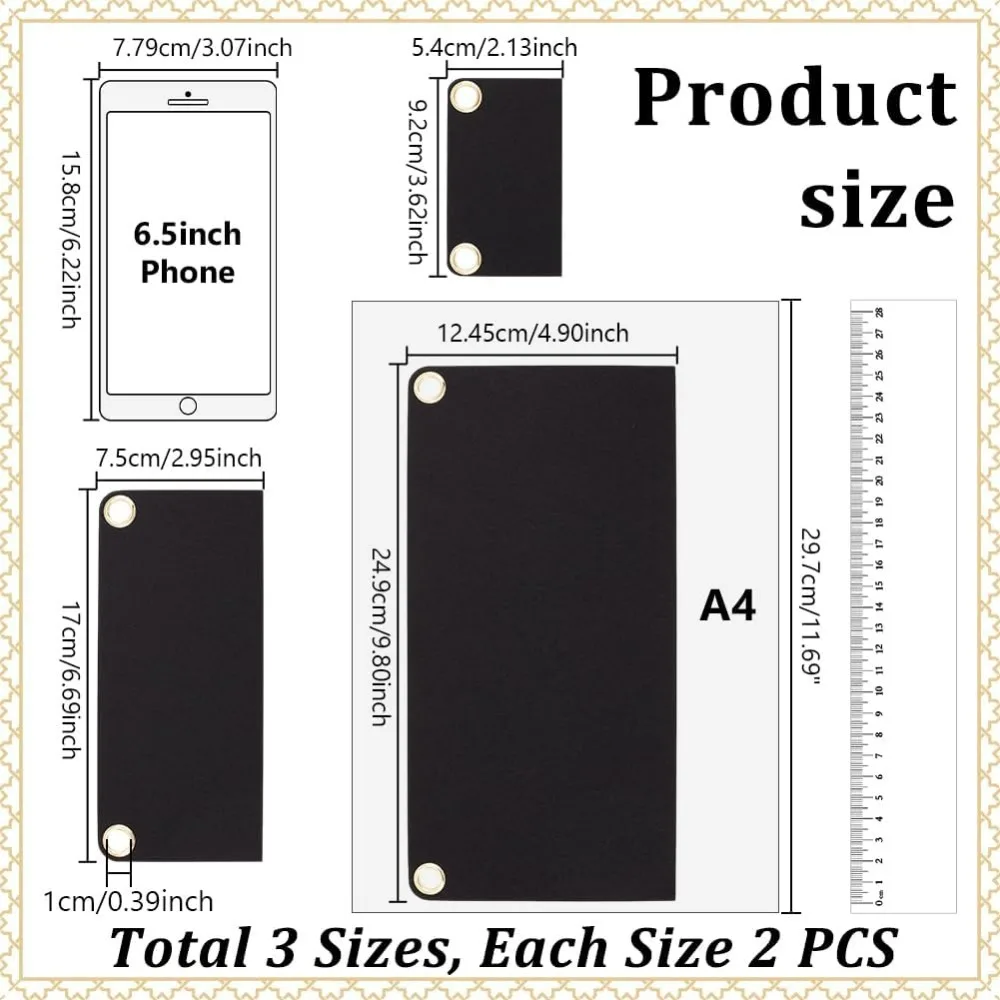 Organizer Insert Envelope Inner Pocket Storage with Eyelet Women Wallet Conversion Kit Accessories for Pochette Clutch Bag Black