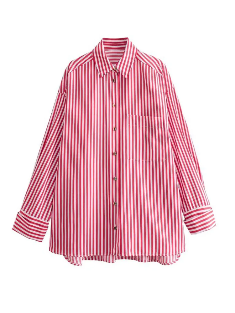 

Новинка 2024, женская летняя модель, модный Свободный женский элегантный уличный топ в полоску с длинным рукавом, одежда для плавания