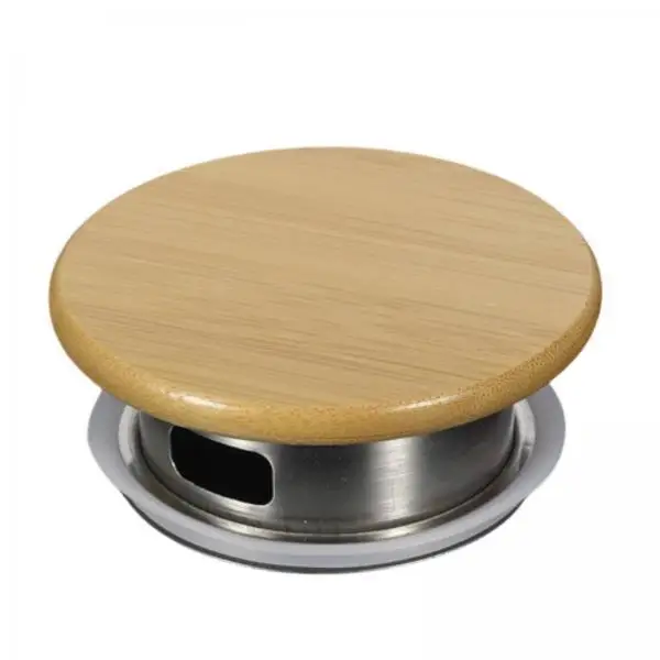 Water Pitcher Lid Bamboo Stainless Steel Spare Lid Easy Pour Double Direction Outlet for Beverage Jar