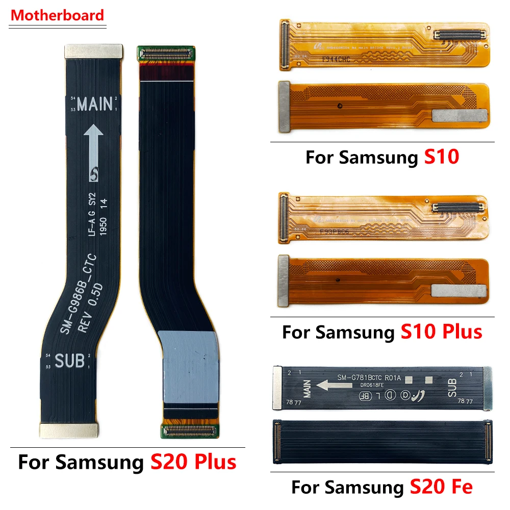 20 buah kabel fleksibel LCD Motherboard papan utama untuk Samsung S20 Ultra S20 Fe S10 Plus