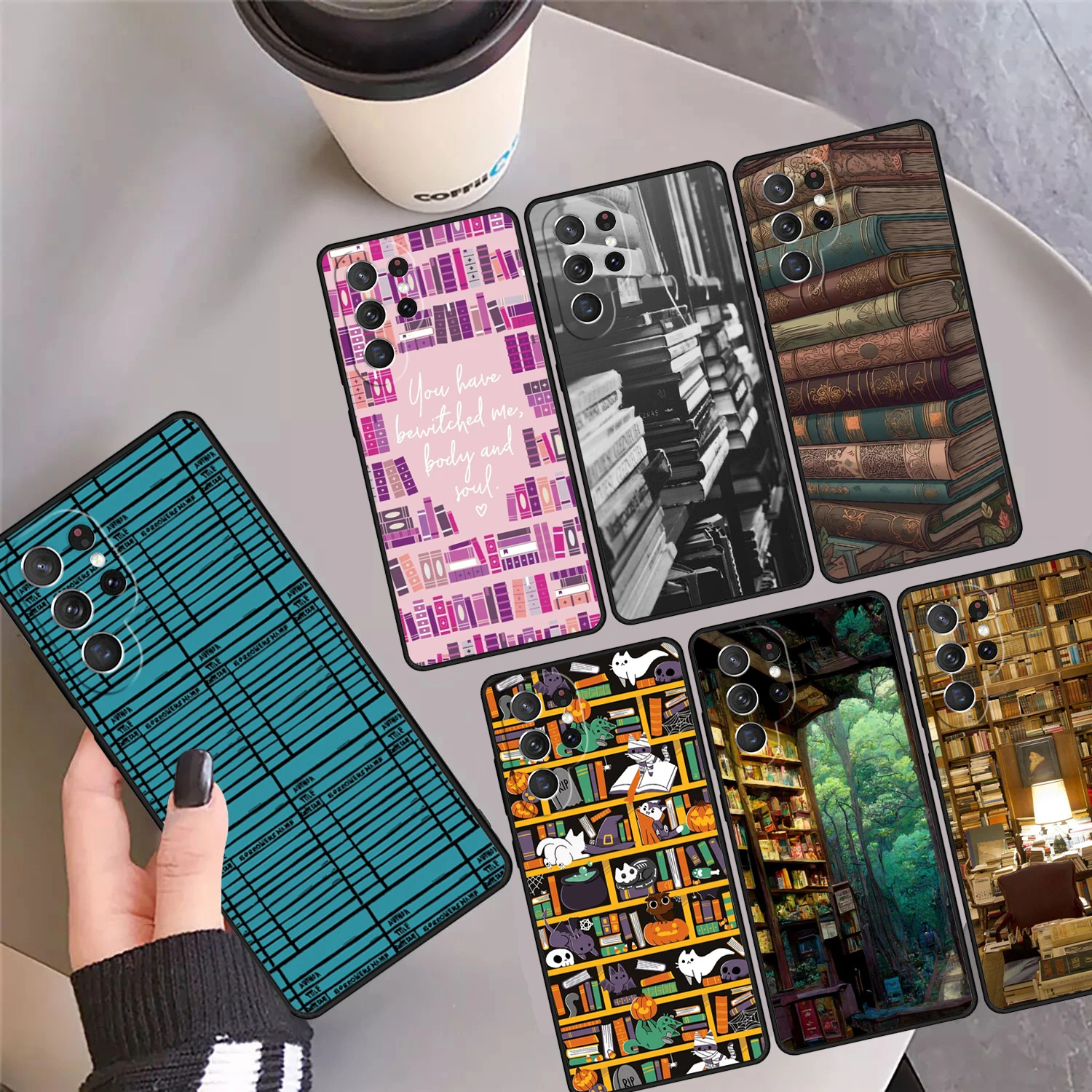 Library Bookish Phone Case Cover Coque For Samsung Galaxy S24 Ultra 23 S22 Plus S21 FE S20 S8 S9 S10 Note 10 Pro Note 20