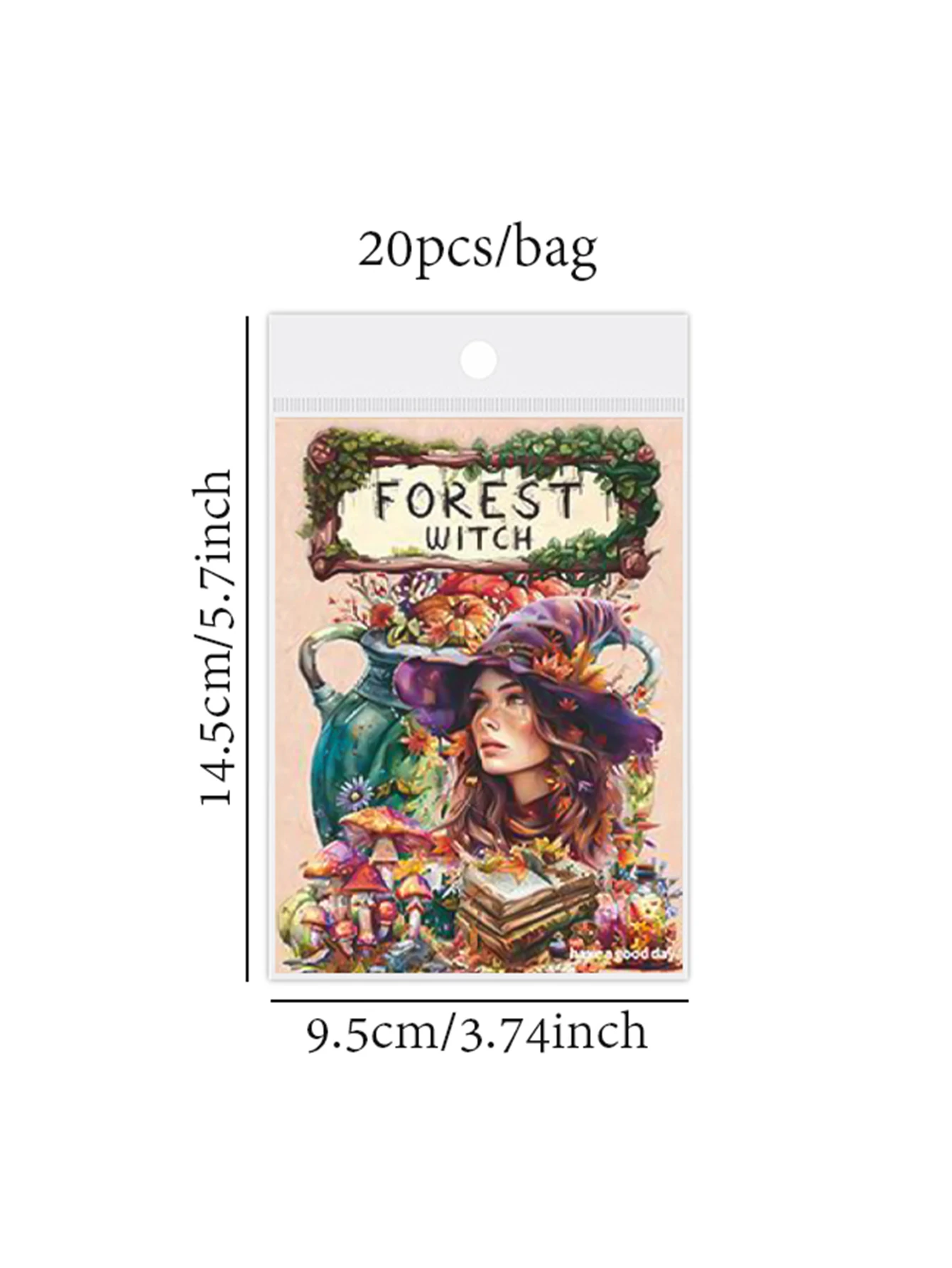 ملصقات 6 أنماط 20 قطعة/الحقيبة غابة ساحرة المناظر الطبيعية ملصقات الحيوانات الأليفة خمر DIY وسجل القصاصات مجلة الديكور #6