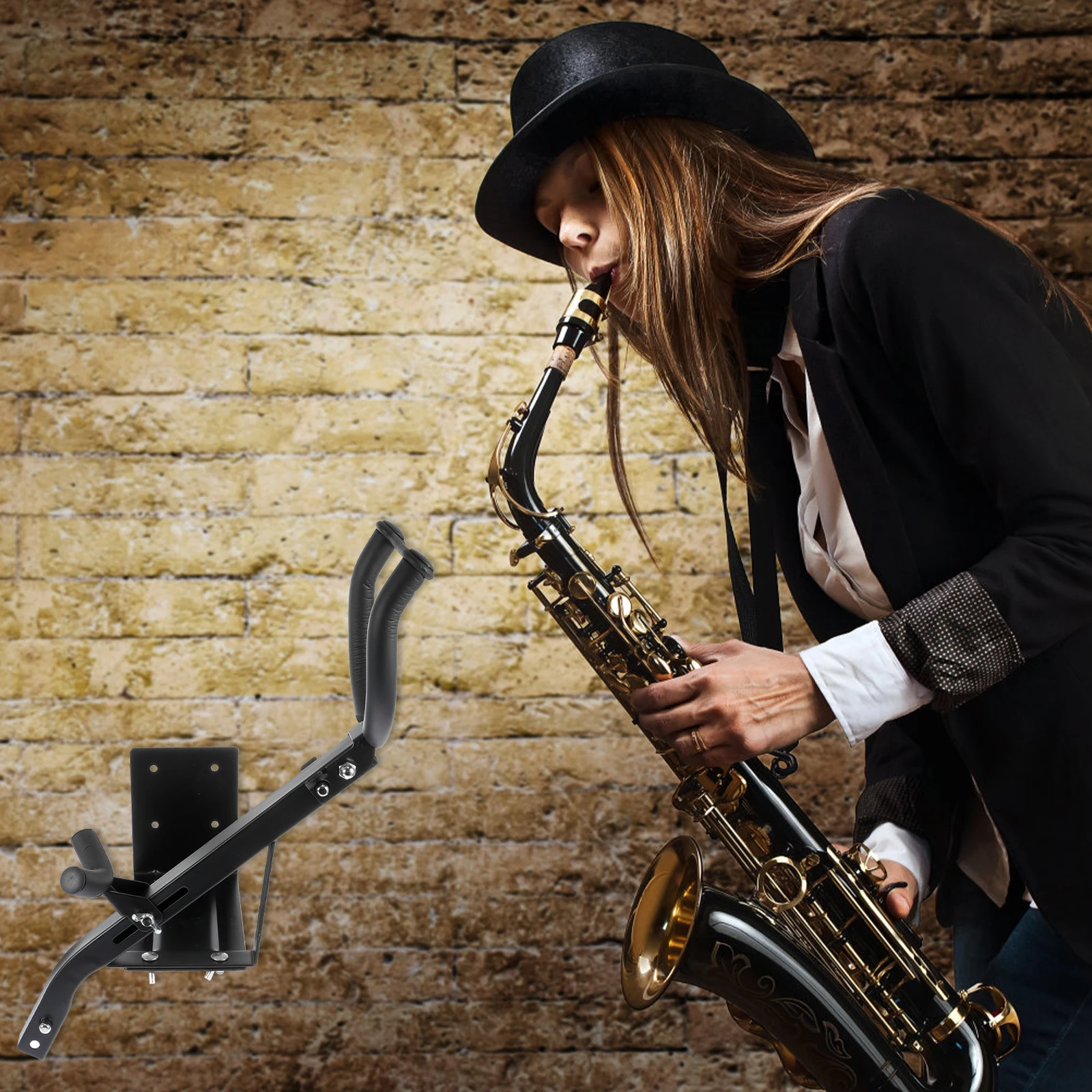 

1pc Saxophone Wall Saxophone Holder Foldable Stand Sponge Accessories Storage Rack for Alto Sax Musical Instruments