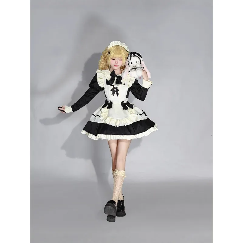 

Anime S-5XL Sweet and Cute Lolita Maid Dress Cosplay Costume Girl Elegant Waist Hug Dress Flying Sleeve Clothes