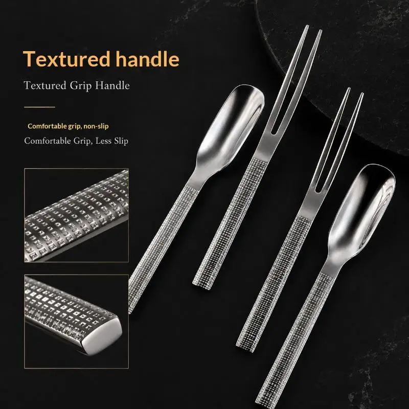 Stainless Steel Spoon Hammer Handle Fork Coffee Tea Fruit Spoon Scoops Watermelon Ice Cream Dessert Spoons Tableware