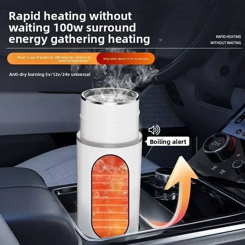 Durable Car Water Cup 12V24V Trolley Large Truck Universal Intelligent Electric Water Cup Heating and Insulation Household