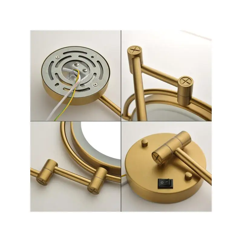 360 °   مرآة حلاقة مقاومة للماء قابلة للدوران مع كوب شفط، تكبير 1X/10X، مثالية للسفر والاستخدام اليومي