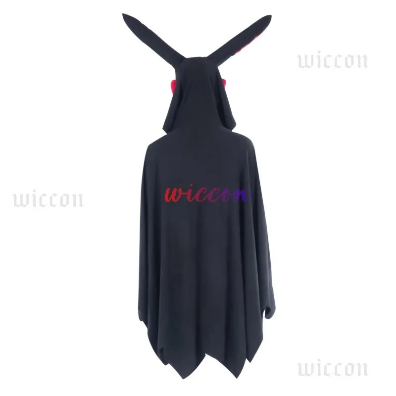 

Black Mothman Cloak Cosplay Costume Hooded Cloak Costume Anime Black Horrible Moth Cape Halloween Party Outfits for Adult Out FH