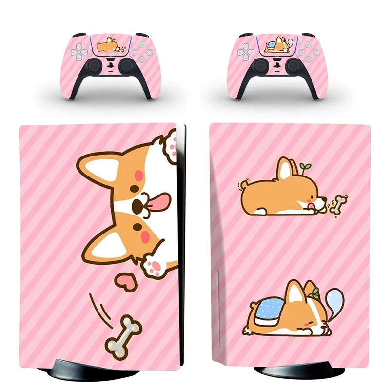 

Cute Corgi PS5 Standard Disk Edition Skin Sticker Decal Cover for PlayStation 5 Console and Controllers PS5 Skin Sticker Vinyl