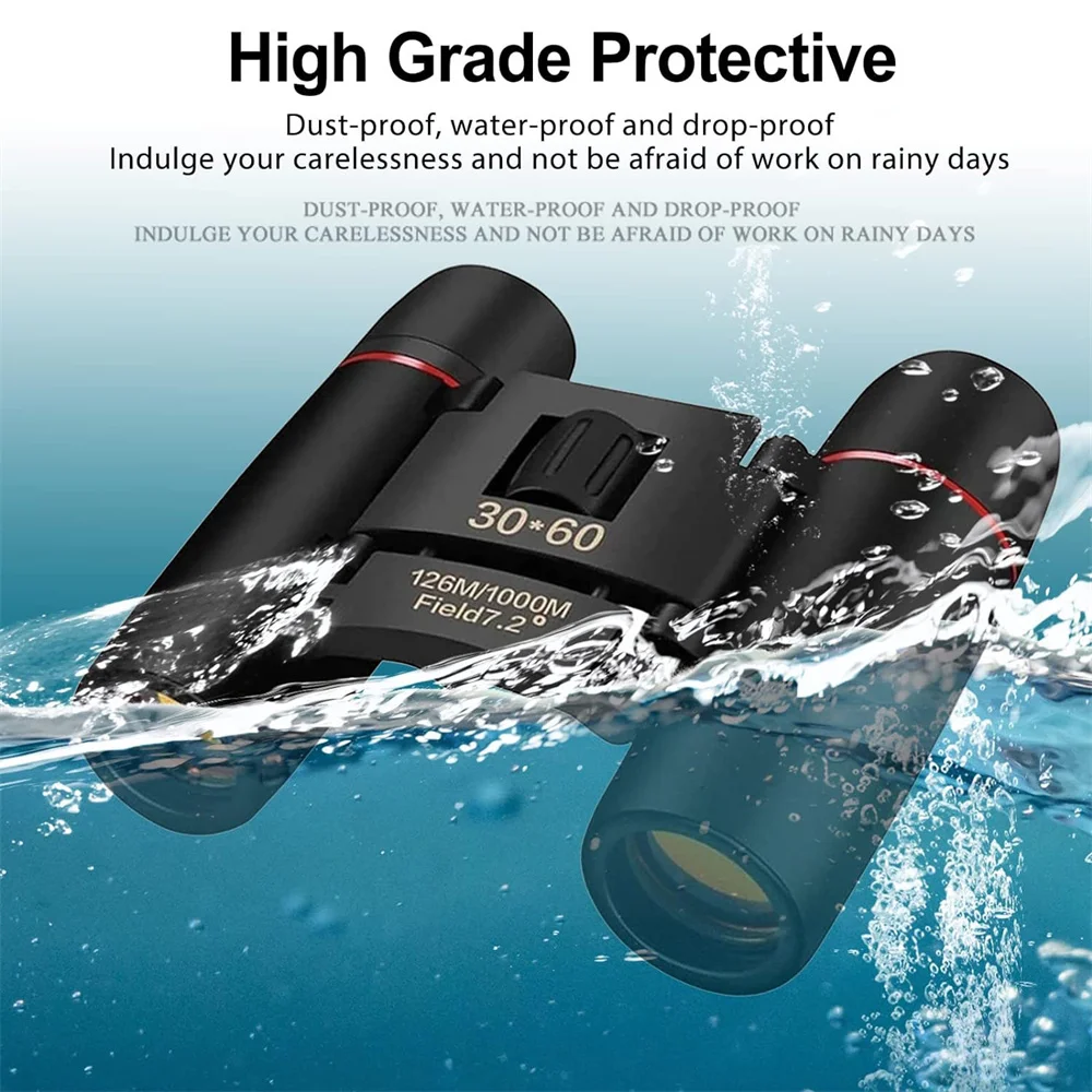 

Red Coated 30x60 Binoculars for Kids HD Night Vision Waterproof Compact Outdoor Telescope for Travel Hiking Bird Watching