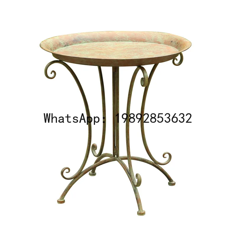 

Xl european style old iron flower stand courtyard outdoor balcony flower table garden outdoor bird feeder decoration