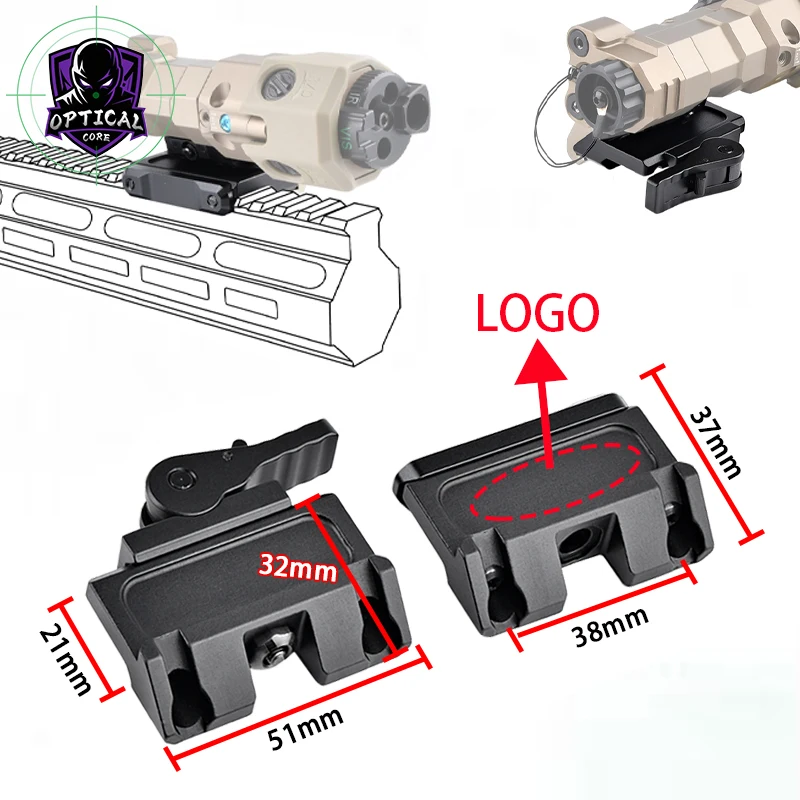 

Tactical Metal CNC RAXIS Mount Base For WADSN MAWL Laser Indicator Center Fixed Fast Mount Bracket Fit 20mm Picatinny Rail