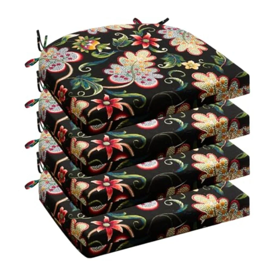 

Outdoor Chair Cushions for Patio Furniture - Patio Chair Cushions Set of 4 - Water Resistant Round Corner Outdoor Seat Cushions