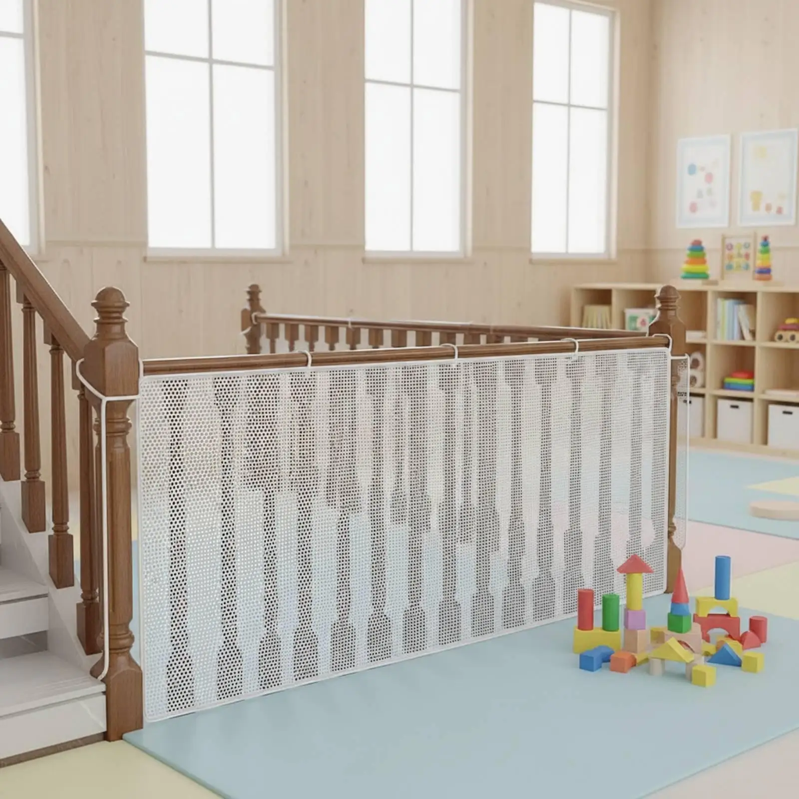 Balcony Safety Net Stairs Baby Child Proof Mesh Barrier for Pets Railing Guard Polyester Stair Protection Fence for Home