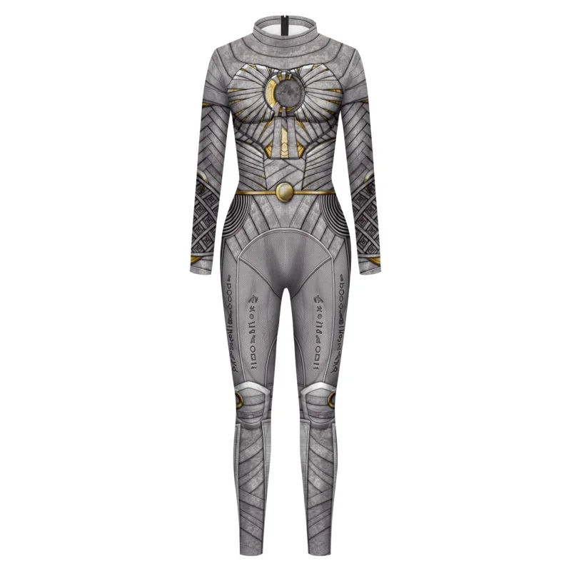 A Halloween Zawaland Moon Knight Cosplay Costumes 3D Print Marc Spector Male Zentai Bodysuit Party Jumpsuits