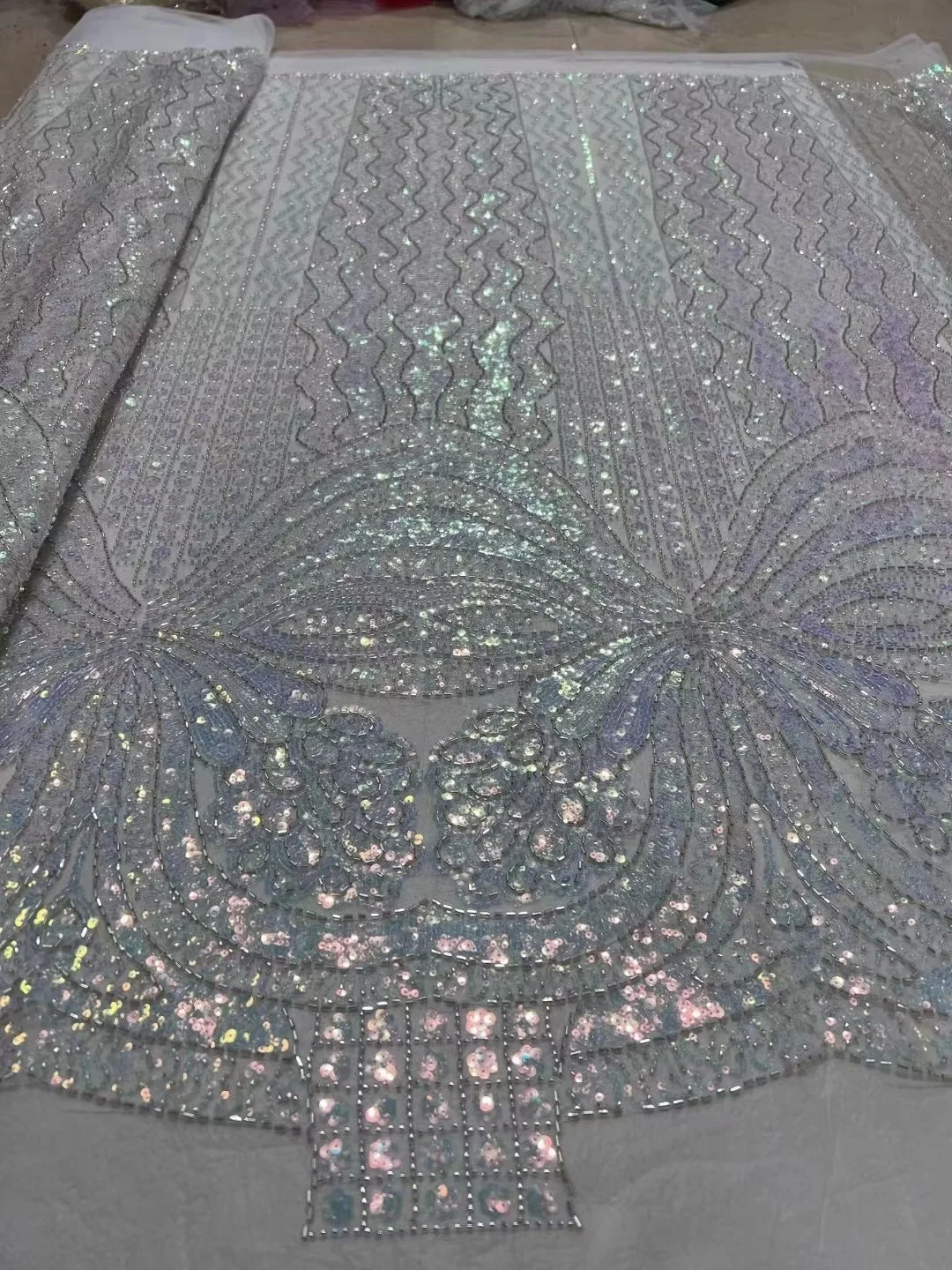 

French African Tulle Lace Fabric Sequins Embroidery African Mesh Lace Fabric 2024 High Quality Lace For Nigerian Dresses Sewing