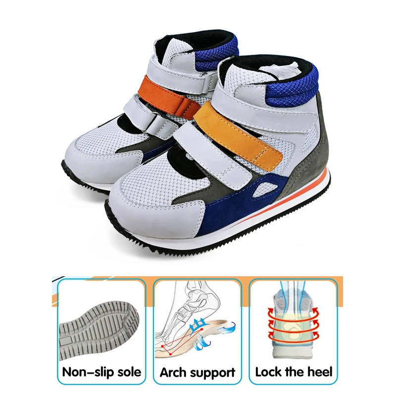 Ortoluckland Kids Sneakers Orthopedic Sporty Shoes For Kids Fall Winter Special Strap Arch Support Insole Boots 2-6Years