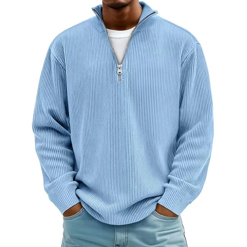 2026 Autumn Winter Half Zipper Sweatshir Men Solid Loose Casual Hoodie Stand Collar Long Sleeve Warm Sportswear Male Streetwear