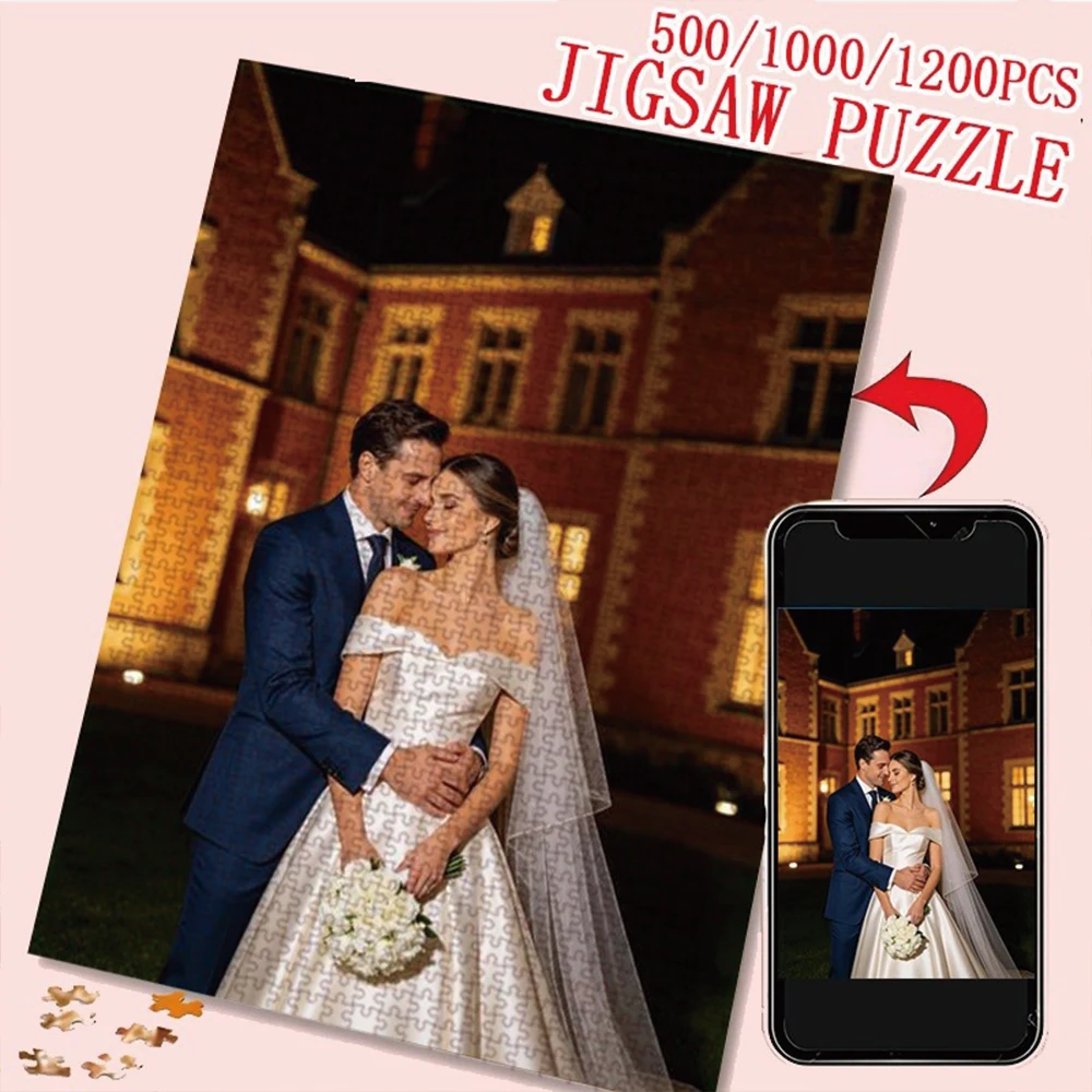 35/300/500/1000pcs Personalized Custom Photo Puzzle Family Photos Multiple Sizes Available